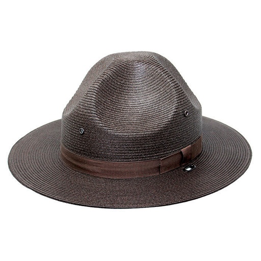 Brown Double Brim Straw Campaign Hat